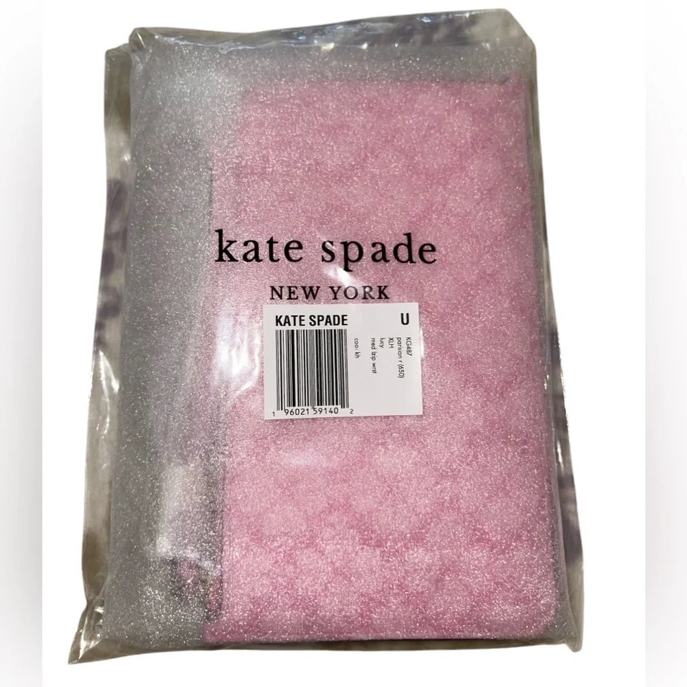 Kate Spade Wristlet Pink Clutch Pebbled Leather with Spade Flower Pattern NWT